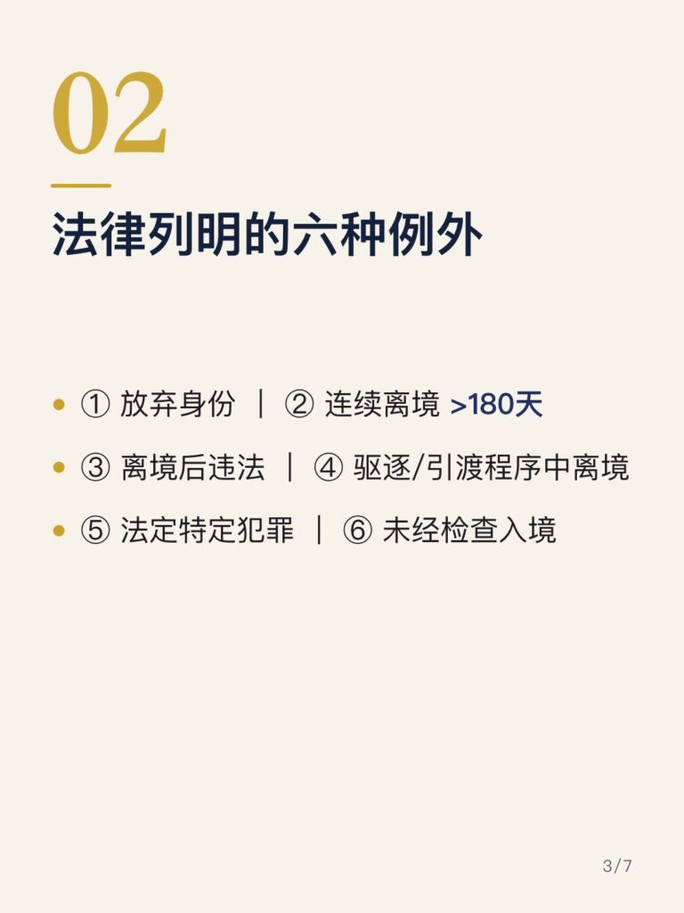 绿卡回美国:法律列明的六种例外